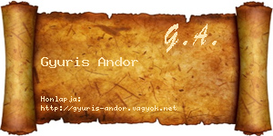 Gyuris Andor névjegykártya