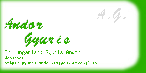 andor gyuris business card